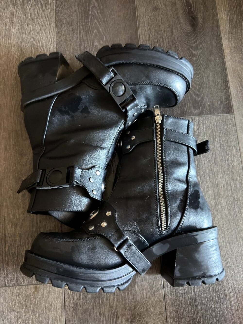 Demonia Buckle and Grommet Boots